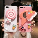 iPhone Design Case Candy Soft Cream Hello Kiss Mirror iPhoneケース キャンディ ソフトクリーム ミラー 鏡 ピンク ストラップ アイフォン X 8 7 8プラス 7プラス ブランド デザインケース スマートフォンケース スマホケース スマホカバー アイフォンケース