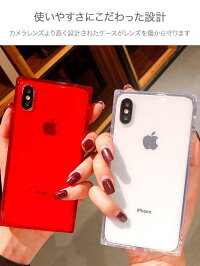 iPhoneDesignCaseTPUSquareCleariPhoneケーススクエアクリアピンクレッドブラックシンプルおしゃれスタイリッシュアイフォンXRXsMaxXsX8787プラスブランドデザインスマートフォンスマホケーススマホカバーアイフォンケース