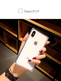 iPhoneDesignCaseTPUSquareCleariPhoneケーススクエアクリアピンクレッドブラックシンプルおしゃれスタイリッシュアイフォンXRXsMaxXsX8787プラスブランドデザインスマートフォンスマホケーススマホカバーアイフォンケース