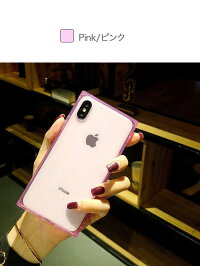 iPhoneDesignCaseTPUSquareCleariPhoneケーススクエアクリアピンクレッドブラックシンプルおしゃれスタイリッシュアイフォンXRXsMaxXsX8787プラスブランドデザインスマートフォンスマホケーススマホカバーアイフォンケース