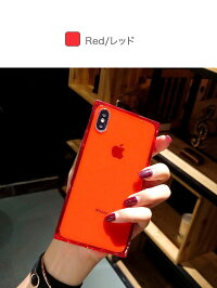 iPhoneDesignCaseTPUSquareCleariPhoneケーススクエアクリアピンクレッドブラックシンプルおしゃれスタイリッシュアイフォンXRXsMaxXsX8787プラスブランドデザインスマートフォンスマホケーススマホカバーアイフォンケース