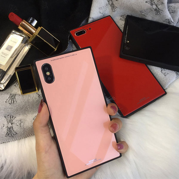 iPhone Design Case Modern Square iPhone ケース モダン スクエア 四角 シンプル ピンク レッド ブラック おしゃれ スタイリッシュ アイフォン XR Xs Max Xs X ブランド デザインケース スマ…