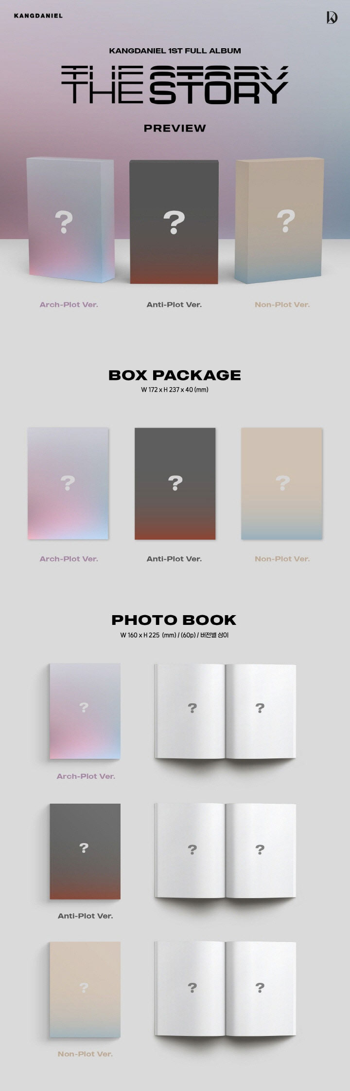 【5/24 韓国発売】【予約販売】【3種セット】KANG DANIEL カン ダニエル 1ST FULL ALBUM【The Story】1集 アルバム 韓国音楽チャート反映 元 Wanna One ワナワン【送料無料】