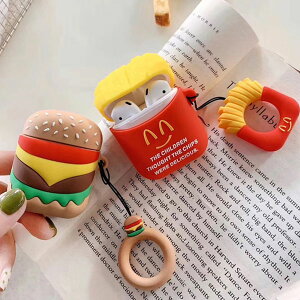 AirPods Pro Hamburger series Case エアーポッズ ハンバーガー シリーズ エアポッズ ハンバーガー フライドポテト ポップコーン ハートポテト ストラップ リング ファッション 立体的 可愛い ユニーク アイフォン デザインケース エアーポッズケース エアーポッズカバー