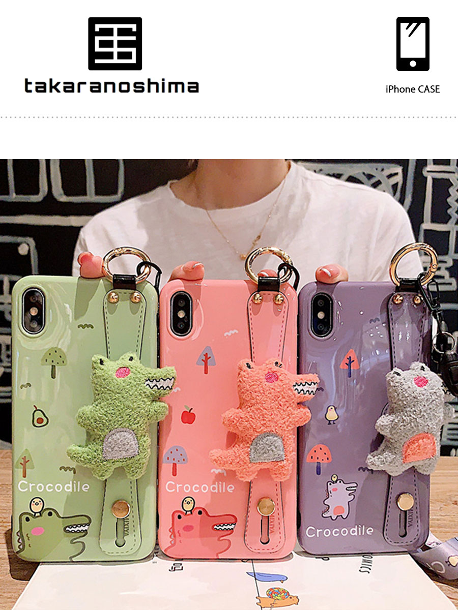 iPhone Crocodile Strap Case iPhone ケース クロコダイル ストラップ ハンディベ...