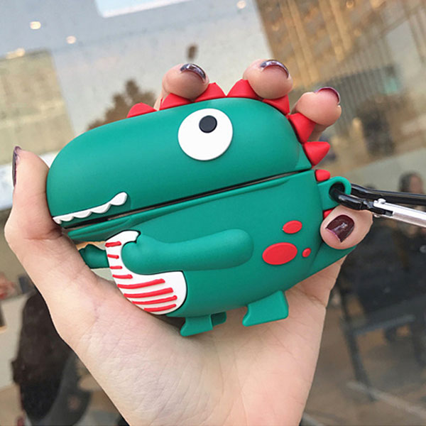 AirPods Pro Dinosaur Case 恐竜 エアーポッズ ダイナソー ティラノサウルス 自然 博物館 化石 動物 ドール キャラクター エアポッズ ストラップ リング ファッション 立体的 可愛い ユニーク アイフォン デザインケース エアーポッズケース エアーポッズカバー