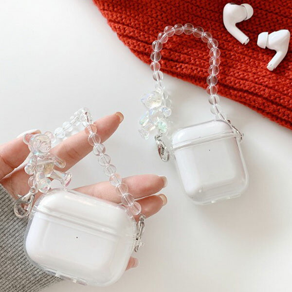 AirPods Pro Clear Bear Case ベアー エアーポッズ 熊 クマ クリア キャラクター 立体的 エアーポッズ エアポッズ ワイヤレス イヤホン 海外 輸入 韓国 ファッション 可愛い ユニーク アイフォン デザインケース エアーポッズケース エアーポッズカバー