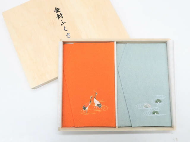 楽天スーパーセール最大半額【中古】【着物】和装小物　金封ふくさ　金糸刺繍　2点セット　箱入り　r7w..