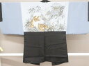 【中古】【着物】男物 紋付羽織 作家物 落款入り 羽織り紐別売り 身丈約91cm 裄丈約71cm r7z02-177【リサイクル】宝の山