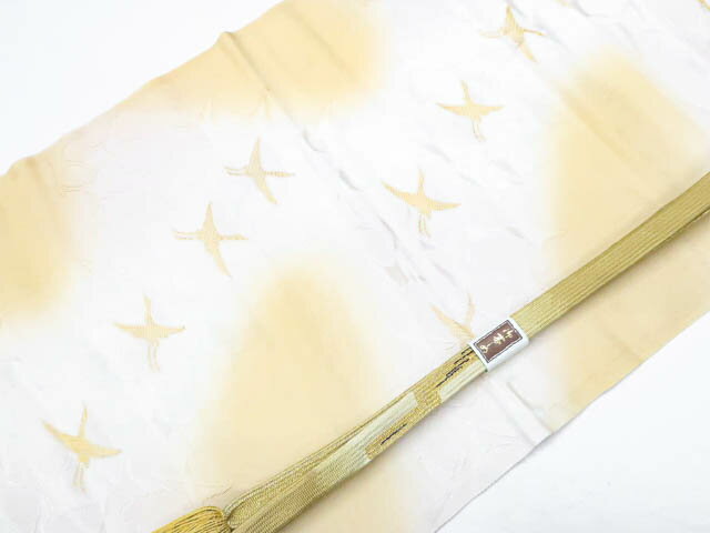 お買い物マラソンセール最大70%OFF【中古】リサイクル着物 和装小物 帯締め帯揚げセット 高麗組 撚房 金糸 縫取 鶴文 帯締 帯揚 kyo7w06-547【リサイクル】宝の山