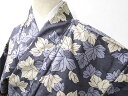 ビッグセール最大半額!【中古】リサイクル着物 紬 二部式 単衣 葉重ね模様 未使用品 身丈約51.5cm 裄丈約61.5cm sok7z06-14【リサイクル】宝の山