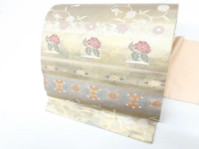 【中古】九寸名古屋帯 お太鼓柄 正絹 美品 kyo7b10-277【リサイクル】宝の山...