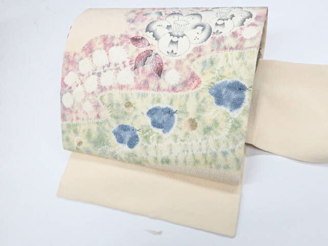 ビッグセール最大半額【中古】リサイクル着物 九寸名古屋帯 太鼓柄 ちりめん 辻ヶ花 絞り 正絹 kyo7b11-342【リサイクル】宝の山