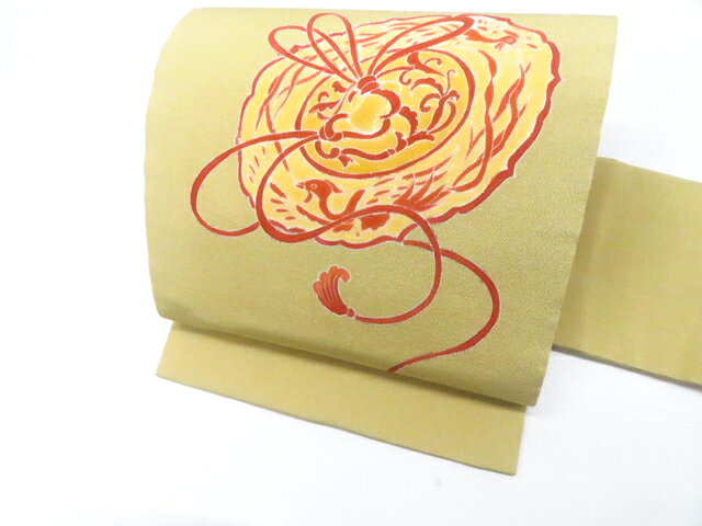 【中古】リサイクル着物 九寸名古屋帯 ちりめん お太鼓柄 正絹 kyo7b11-366【リサイクル】宝の山