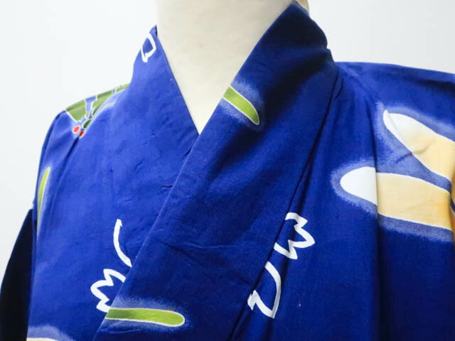 【中古】【着物】 浴衣 コーマ地 トンボ文 身丈約161cm 裄丈約63.5cm kyo7z04-105【リサイクル】宝の山
