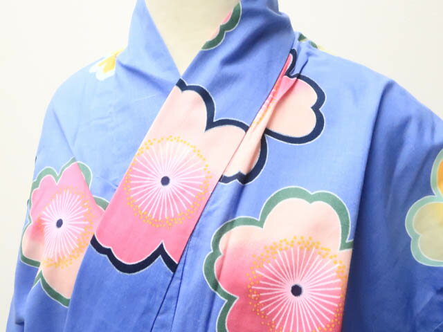 【中古】【着物】 浴衣 コーマ地 花柄 身丈約163cm 裄丈約66cm kyo7z04-142【リサイクル】宝の山