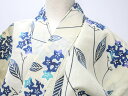 ビッグセール最大半額!【中古】【着物】 浴衣 昭和レトロ 花文 残布付き 身丈約142cm 裄丈約62.5cm kyo7z05-499【リサイクル】宝の山