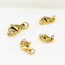 【 2個 】 カニカン 10mm マルカン付 ゴールド シルバー 金 銀 ステンレス 金具 アクセサリー パーツ 丸環2個付き 丸カン付き