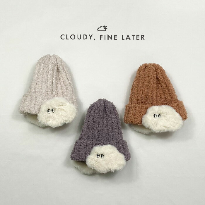 CLOUDY, FINE LATER くもさん耳あてつきニット帽 [ ベビー キッズ 男の子 女の子 S（48-50cm） M（52-54cm） おしゃれ かわいい ナチュラル 大人可愛い シンプル ギフト プレゼント 贈り物 お祝い 誕生日プレゼント バースデー クラウディ 帽子 雲 ]のサムネイル