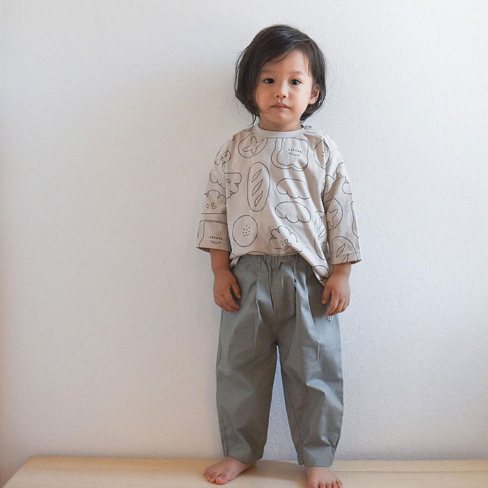 CLOUDY, FINE LATER パン柄 7分袖Tシャツ ベビー ベビー服 男の子 女の子 80/90/100/110/120cm おしゃれ かわいい ナチュラル 大人可愛い シンプル ギフト プレゼント 贈り物 お祝い 誕生日プレゼント バースデー クラウディ 【メール便対応】のサムネイル