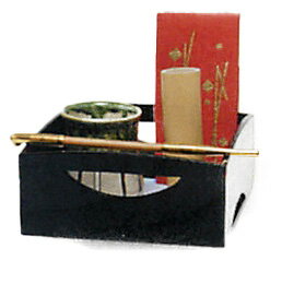 黒四方莨盆　惺斎好写　中村湖彩作