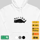 パーカー メンズ レディース スウェット トップス 長袖 裏パイル ゆったり かわいい おもしろ ねこ 猫 ペアルック 明日から禁酒 送料無料