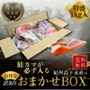 プレミア和歌山特別賞 紀州備長炭熟成 訳あり 【 鮭かま 入り】 ( おまかせ BOX 1kg ) ひもの 干物 干物セット お取り寄せ 切り身 無添加 詰め合...