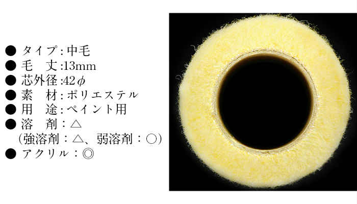 高翔産業 ワンタッチローラー イエロー 中毛（13mm）（5本入） DIY 塗装 防水 塗料...