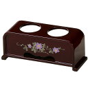 木製 二ツ穴仏器台 5種類 黒蒔絵桜 タメ蒔絵桜 黒蒔絵鉄仙 タメ蒔絵鉄仙 タメ蒔絵鉄仙【木製 二ツ穴仏器台 蒔絵入】3色5種類あり 仏器膳 仏器台 湯呑 仏器 仏壇 仏具 仏前 お供え お供え物 御供え モダン 家具調