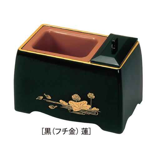 樂天商城 - PC製　5寸香炉　黒フチ金　蓮