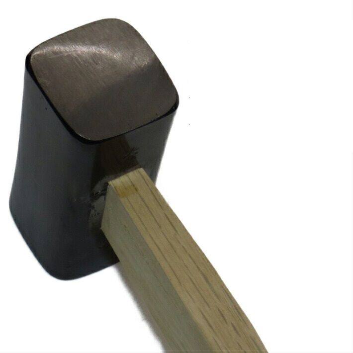 天龍 角ダルマ玄能 黒仕上げ 小 375g 柄付【金鎚 玄能 越後】