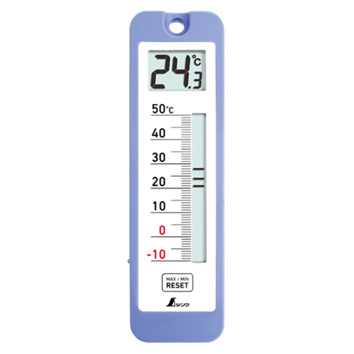 シンワ デジタル温度計 D-10 防水仕様 -10℃～50℃ 73043【熱中症対策 温時計】