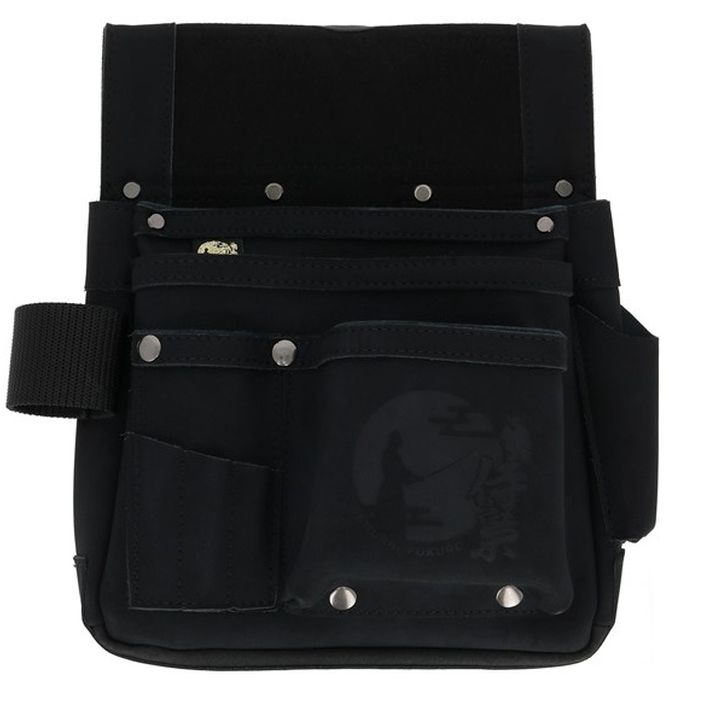 侍BLACK×ふくろ倶楽部 釘袋 リング付 巓 ITADAKI SRBF-4 【侍梟 侍ブラック 腰袋】
