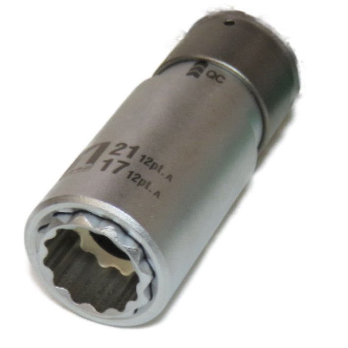 マストツール QCソケット 12角 ダブル 17mm×21mm IM-4W1721O-12K 19822【インパクトレンチ 差込角1/2SQ(12.7mm)用 イチネンアクセス 鳶 鉄鋼 解体 足場 イントレ】