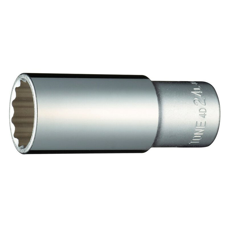 Rakuten - TONE ソケットレンチ ディープソケット(12角) 24.0mm 4D-24L 差込角12.7mm【1/2 12.7mm 4分用 交換ソケット】