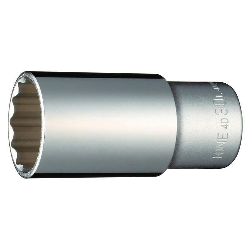 Rakuten - TONE ソケットレンチ ディープソケット(12角) 30.0mm 4D-30L 差込角12.7mm【1/2 12.7mm 4分用 交換ソケット】