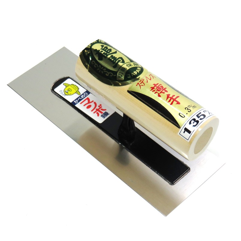 マンボ鏝 ステンレス 薄手(0.3mm) 角鏝 135mm【五百蔵製作所 こて 左官 マンボ　槌馬】