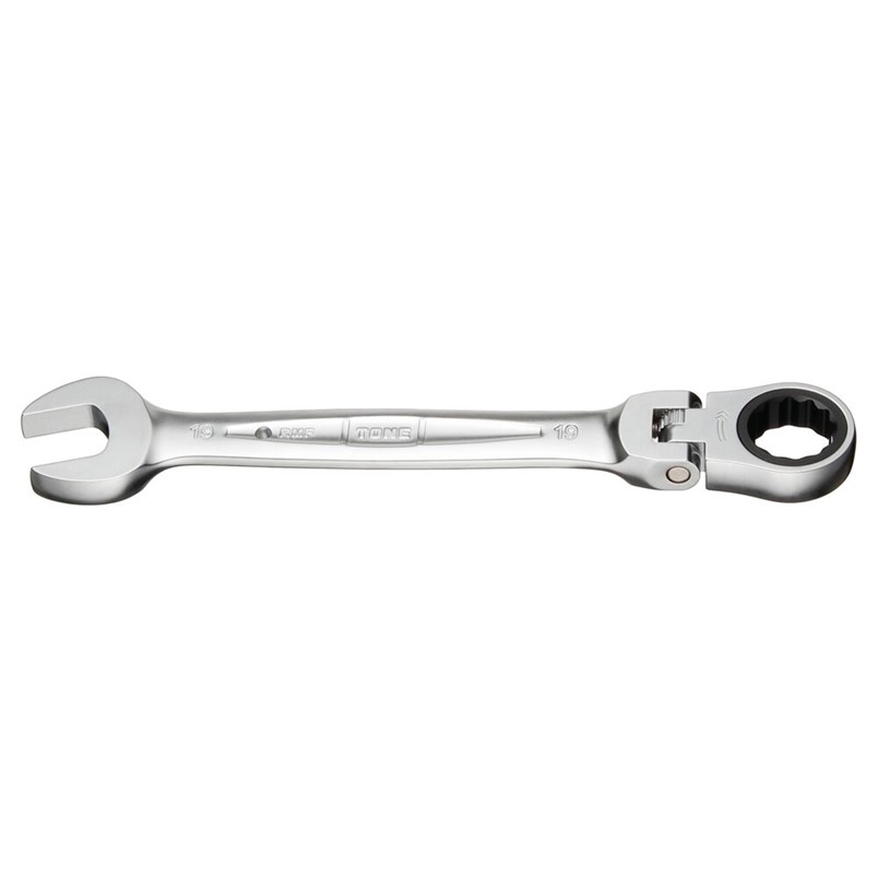 Rakuten - TONE 首振ラチェットめがねレンチ 19mm RMF-19【スパナ メガネ ラチェット レンチ】【ネコポス】