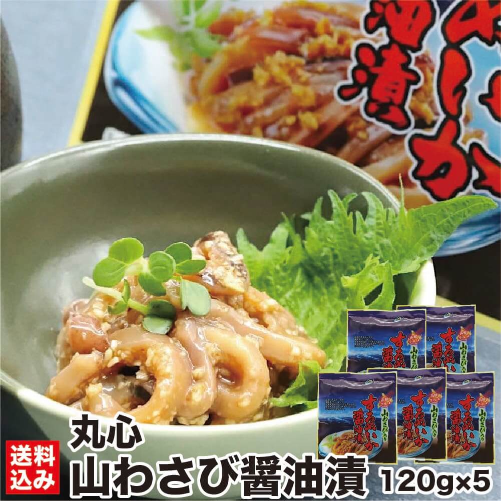 函館 イカ沖漬 山わさびするめ醤油漬 120g×5(冷凍) 