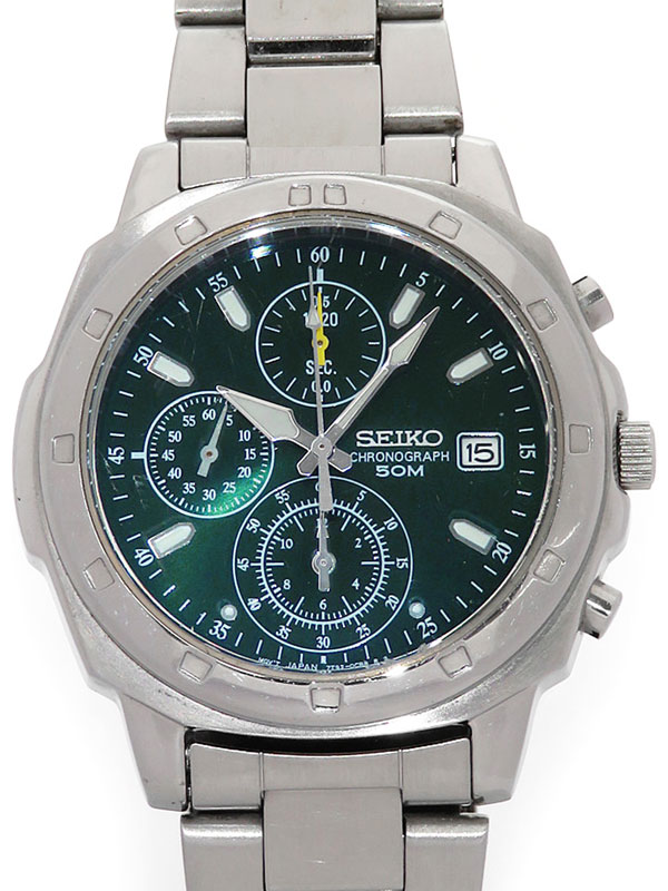 【SEIKO】【海外モデル】セイコー『クロノグラフ』SND411P1 3N****番 メンズ クォーツ 1週間保証【中古】b03w/h12BCのサムネイル