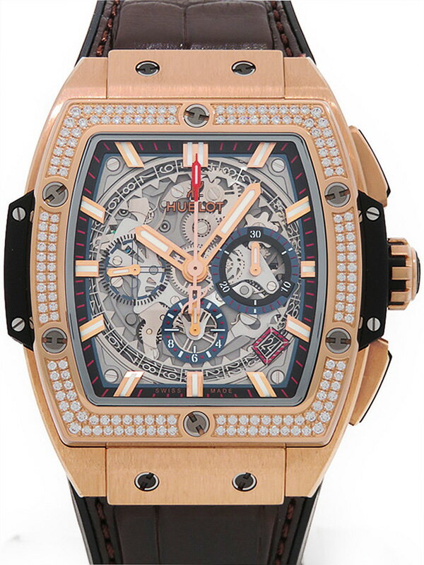 【HUBLOT】【裏スケ】ウブロ『スピリット オブ ビッグバン ダイヤベゼル』641.OX.0183.LR.1104 メンズ 自動巻き 6ヶ月保証【中古】b02w/h03A