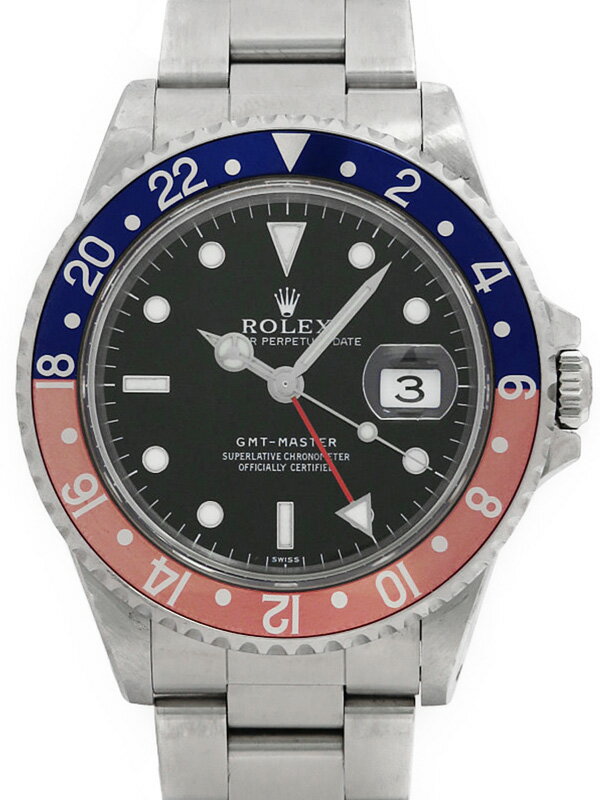 【ROLEX】【OH済】ロレックス『GMTマスター 赤×青ベゼル』16700 U番’97年頃製 メンズ 自動巻き 12ヶ月保証【中古】b05w/h22BC