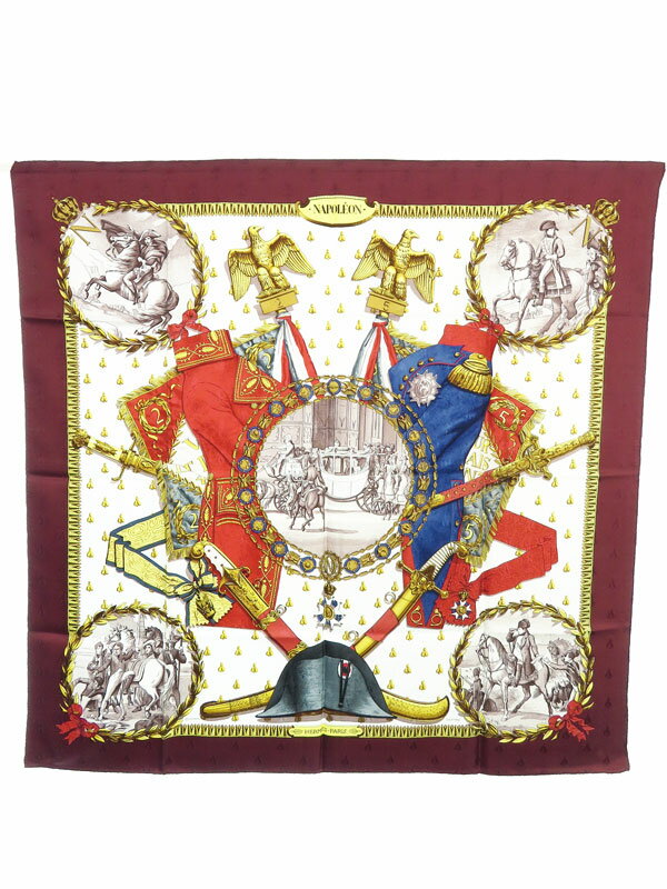 【HERMES】【NAPOLEON】エルメス『カレ90 ナポレオン』レディース スカーフ 1週間保証【中古】(8180165790014