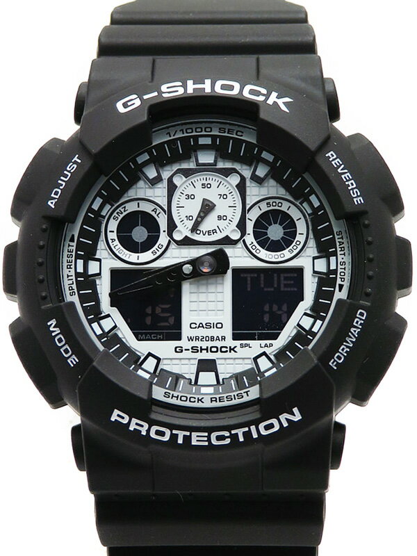 【CASIO】【G-SHOCK】【'18年購入】カシオ『Gショック ホワイト＆ブラックシリーズ』GA-100BW-1A メンズ クォーツ 1