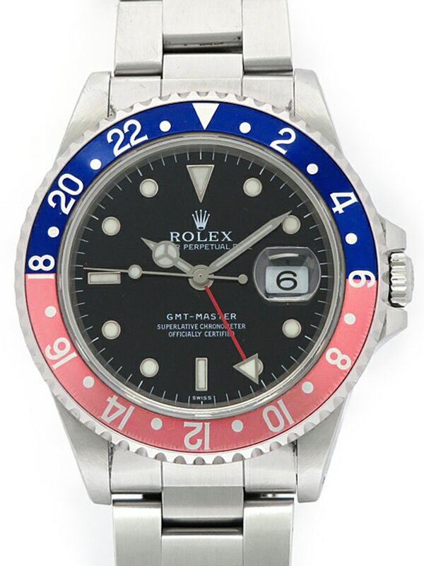 【ROLEX】【内部点検済】【ペプシベゼル】【Cal.3175】ロレックス『GMTマスター 赤×青ベゼル』16700 U番’97年頃製 メンズ 自動巻き 12ヶ月保証【中古】b03w/h12B