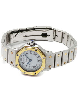 【Cartier】【OH済】カルティエ『サントスオクタゴン』レディース 自動巻き 1ヶ月保証【中古】b05w/h10BC