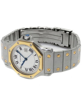 【Cartier】【OH・仕上済】カルティエ『サントスオクタゴン』ボーイズ 自動巻き 1ヶ月保証【中古】b06w/h18BC
