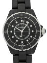 【CHANEL】【仕上済】シャネル『J12 ブラックセラミック 38mm 12Pダイヤ』H1626  ...