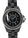 【CHANEL】【電池交換・仕上済】シャネル『J12 ブラックセラミック 29mm 8Pダイヤ』H2 ...