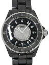 【CHANEL】【仕上済】シャネル『J12 ブラックセラミック 38mm 12P＆パヴェダイヤ』H1 ...